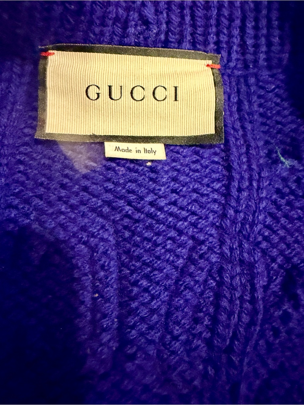 Authentic Gucci Blue Knit Cardigan with Green-Red Trim - Picture 4 of 4